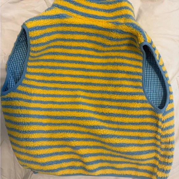 Striped Yellow and Blue Fleece Vest - Picture 9 of 10